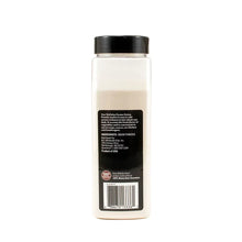 Onion powder spice bottle with black cap, back barcode label