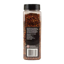 Wellsley Farms crushed red pepper jar back label with black lid, 13.5 oz