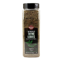Whole thyme leaves spice jar with black cap, Wellsley Farms label