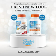 CoQ10 supplement bottles with orange caps, Fresh New Look packaging comparison