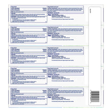 Toothpaste package back panel with Drug Facts and directions text blocks