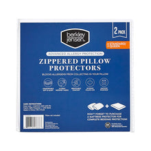 Berkley Jensen Advanced Allergy Zippered Pillow Protector - Standard Queen, 2 pk.