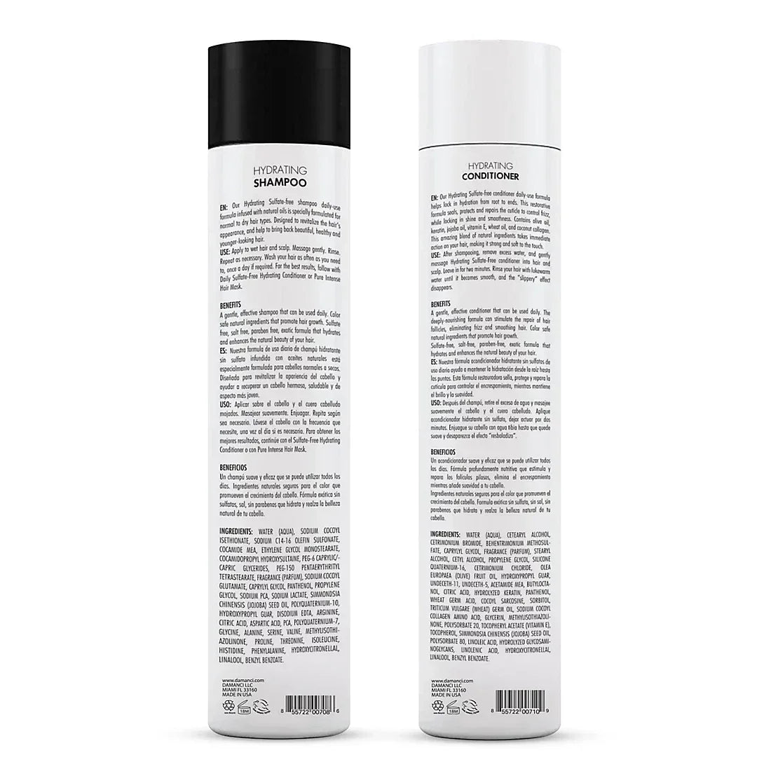 Damanci Hydrating Shampoo and Conditioner Duo, 10 oz. - USA MEGA SHOP