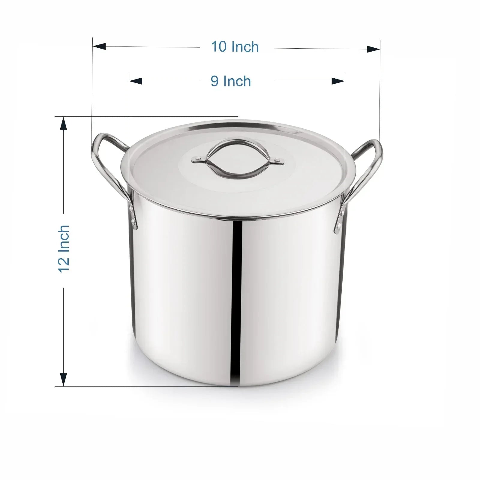 Mainstays 8-Qt Stainless Steel Stock Pot with Metal Lid, Ultra Durable, Stay-Cool Handles, Hand Wash Only