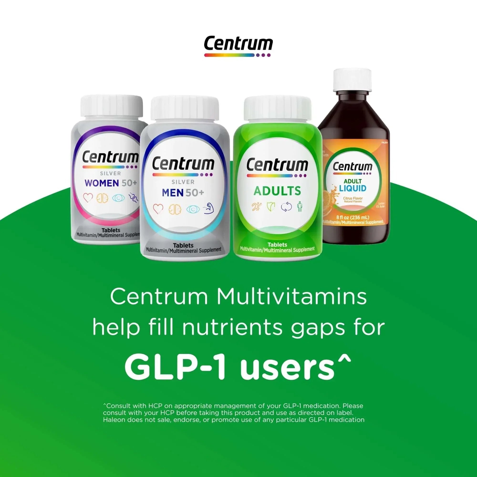 Centrum Silver Adults 50 Plus Multivitamin with Vitamins C, D, and E, 125 Count