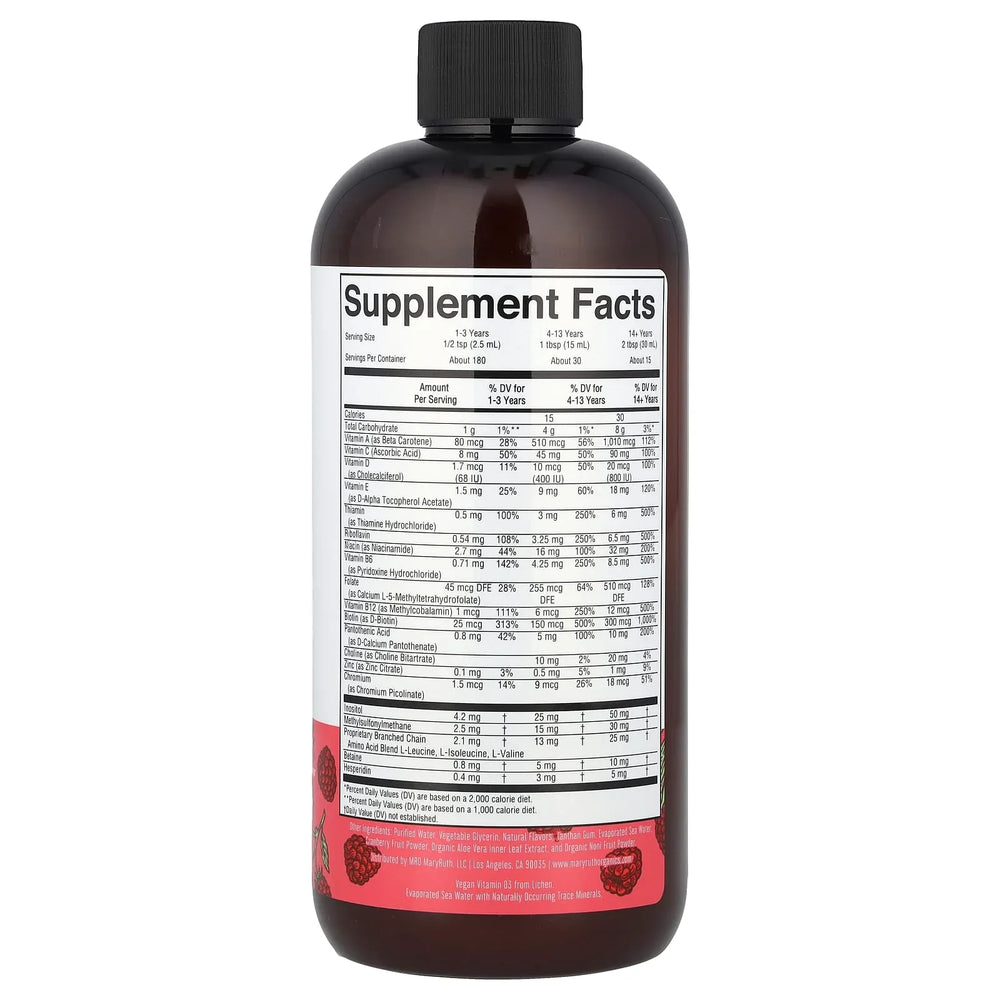 MaryRuth's, Liquid Morning Multivitamin, Raspberry, 15.22 fl oz (450 ml) - USA MEGA SHOP