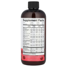 Liquid morning multivitamin bottle back label with Supplement Facts table