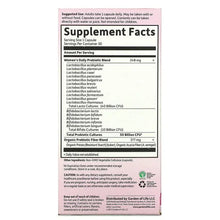 Probiotic supplement bottle back label with Supplement Facts and probiotic ingredient list