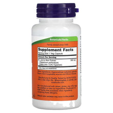 St. John’s Wort supplement bottle back with Supplement Facts panel and dark blue cap