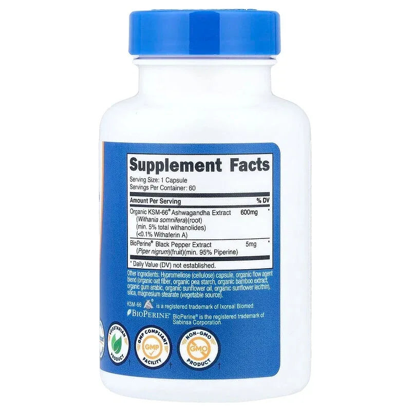 Nutricost, KSM-66, Ashwagandha Root Extract, 600 mg, Capsules