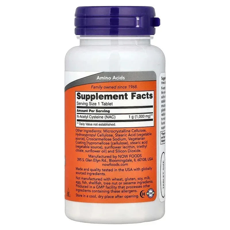 NOW Foods, NAC, 1,000 mg, 60 Tablets