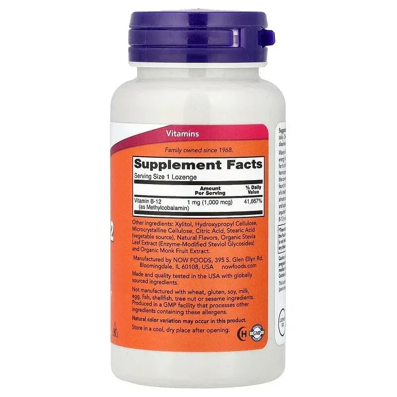 NOW Foods, Methyl B-12, 1,000 mcg, 100 Lozenges