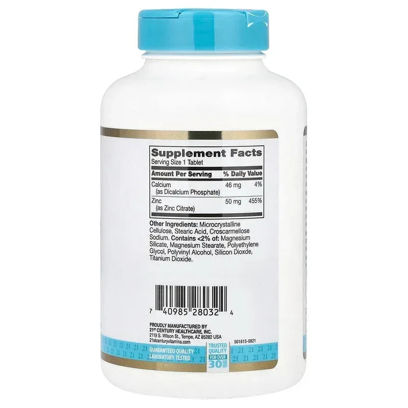21st Century, Zinc Citrate, 50 mg
