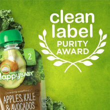 HappyBABY Clearly Crafted apples, kale and avocado pouch with green cap