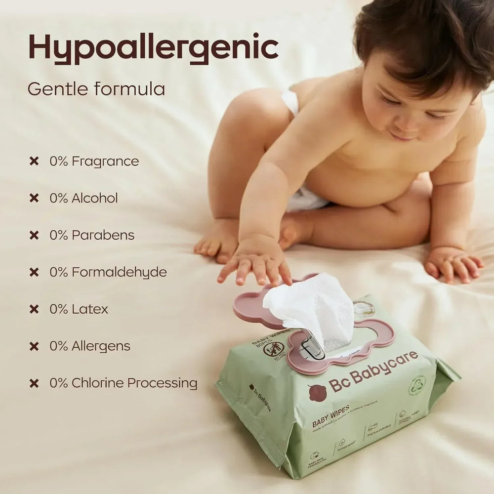 Bc Babycare Sensitive Baby Wipes Unscented, XL Extra Thick,Hypoallergenic,99% Water - USA MEGA SHOP