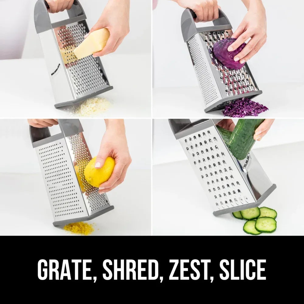 GORILLA GRIP Cheese Grater, BPA Free Stainless Steel Box Graters, Cheeses and Veggie Shredder - USA MEGA SHOP