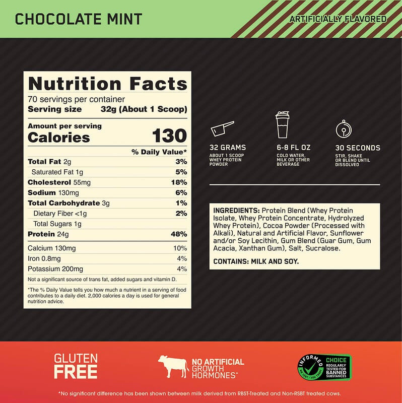 Optimum Nutrition, Gold Standard® 100% Whey Protein, Double Rich Chocolate, 1.98 lb (899 g)