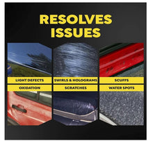 Meguiar’s M105 ultra-cut compound promo panel with resolve issues labels