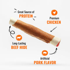 Good ’n’ Fun Triple Flavor Chews, 7 Inch Rolls, Rawhide for Dogs, 6 Count