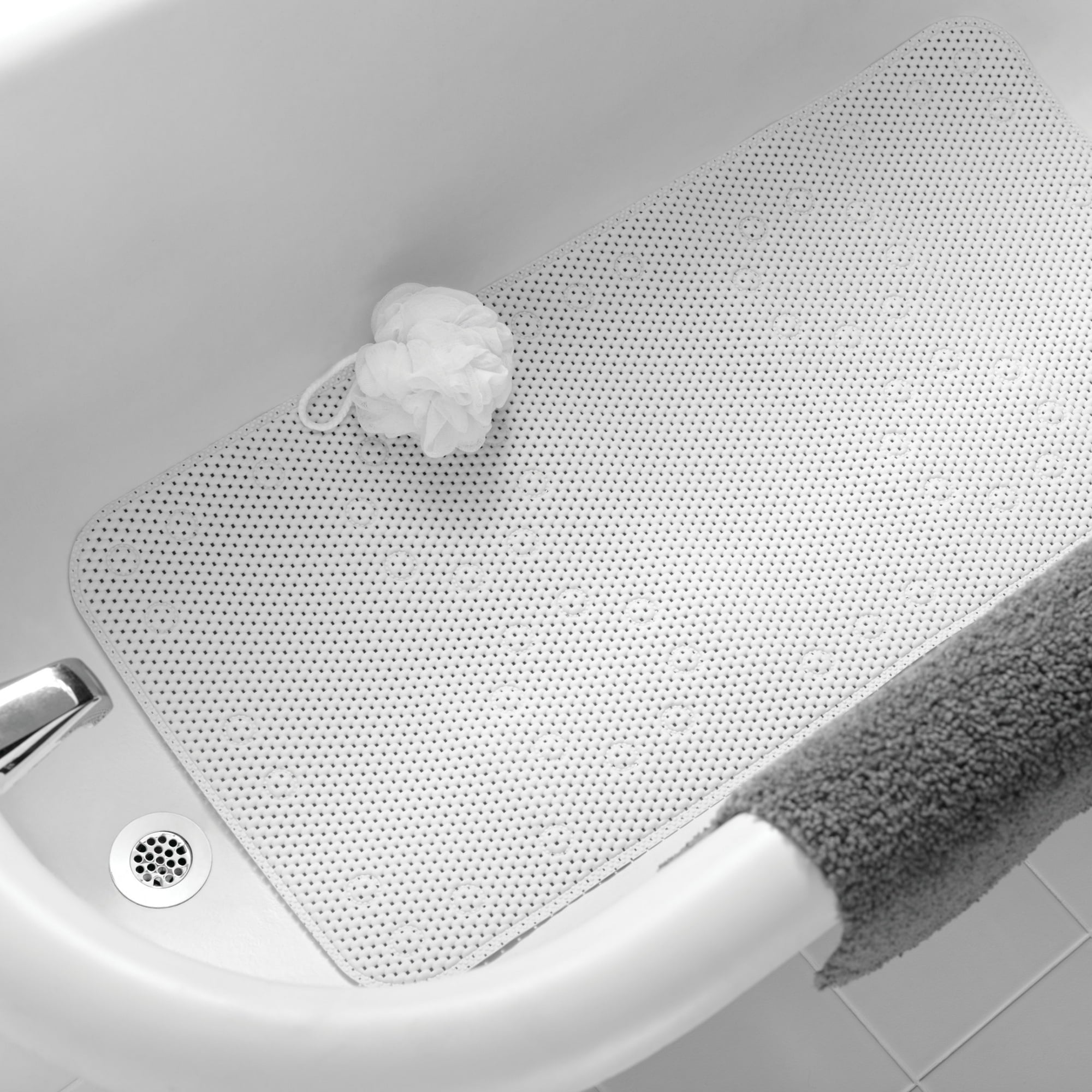 (4 pack) Mainstays 17" x 36" Cushioned Foam Bathtub Mat with Suction Cups