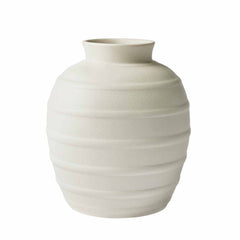 Better Homes & Gardens White 8-Inch Textured Ribbed Ceramic Vase