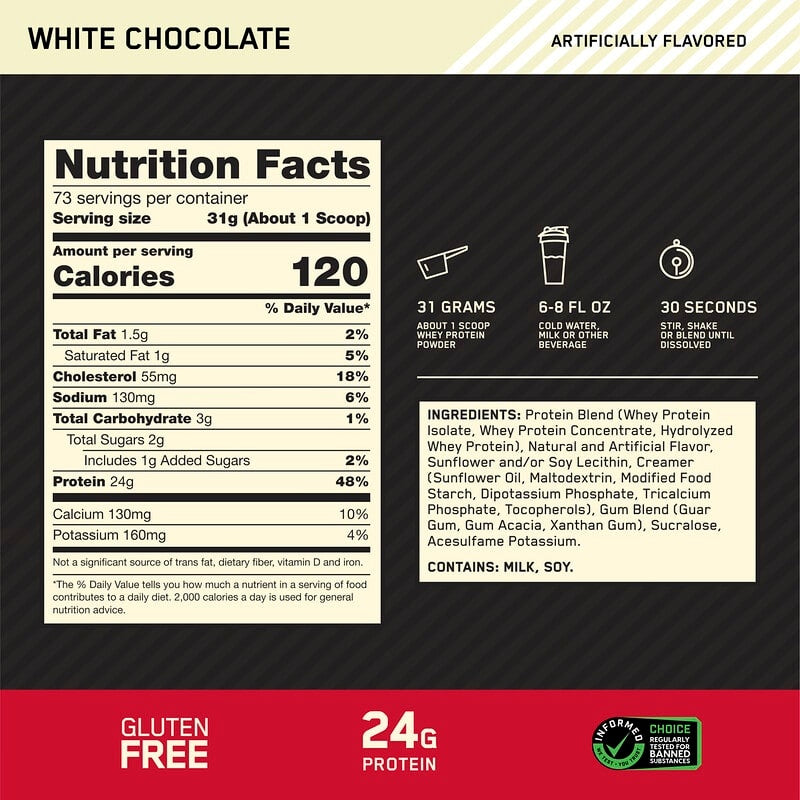 Optimum Nutrition, Gold Standard® 100% Whey Protein, Double Rich Chocolate, 1.98 lb (899 g)