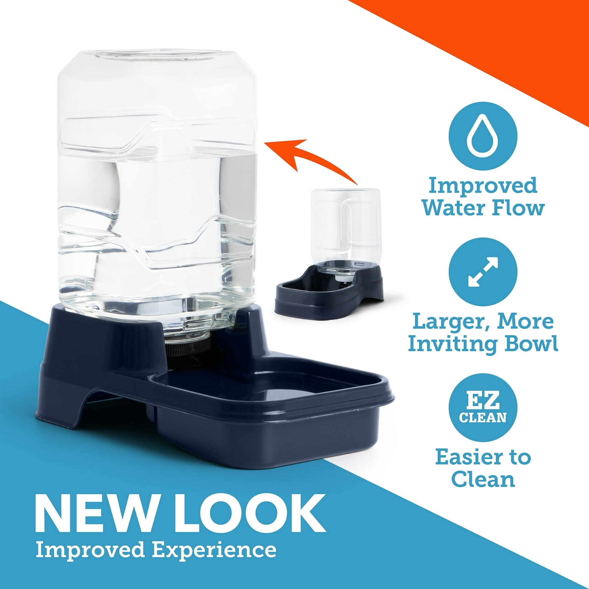 Vibrant Life Gravity Pet Waterer for Dogs and Cats, Large , Navy