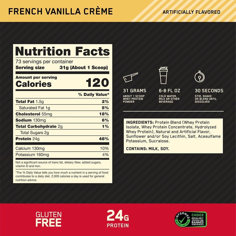 Optimum Nutrition, Gold Standard® 100% Whey Protein, Double Rich Chocolate, 1.98 lb (899 g)