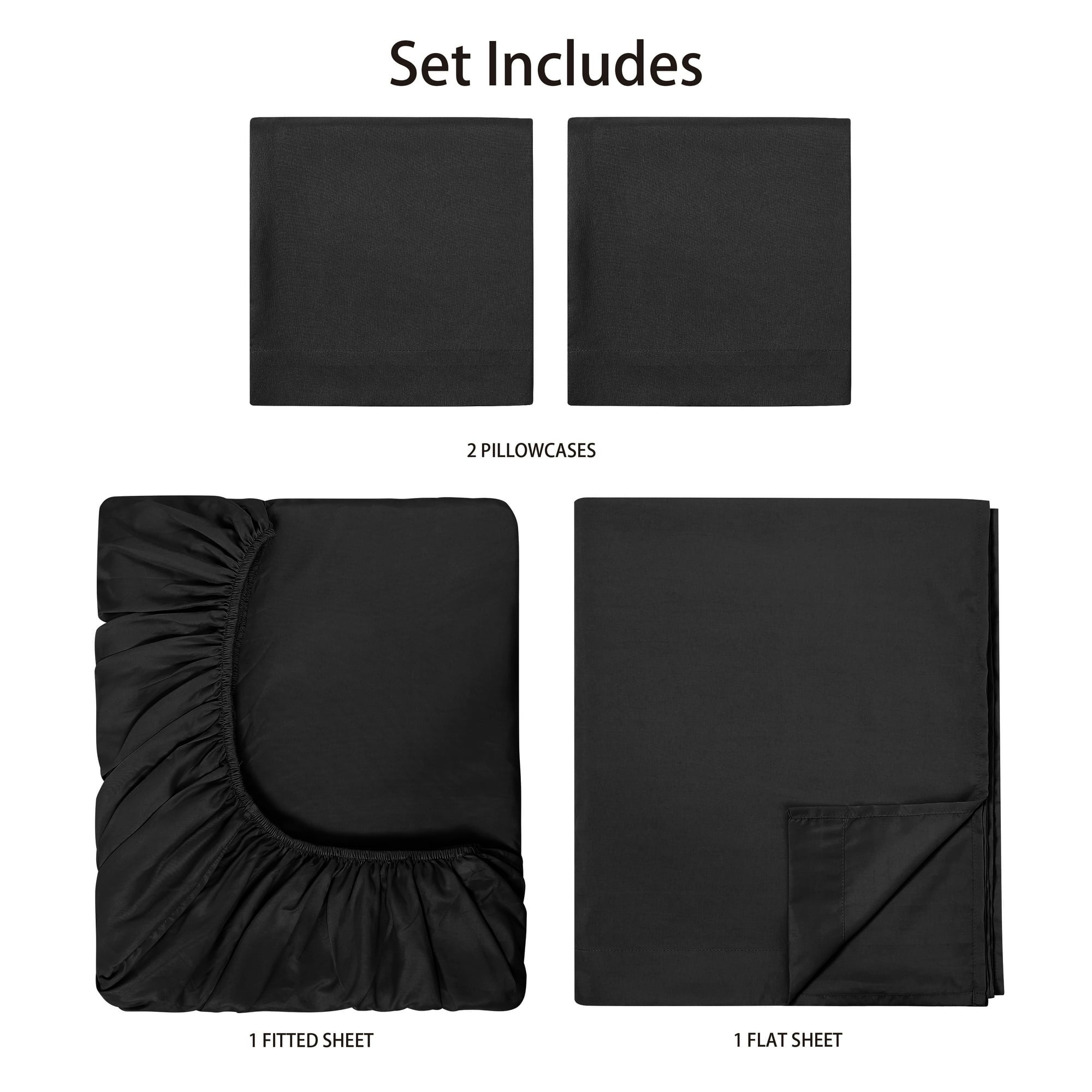 Mainstays Basic Value Microfiber Bed Sheet Set, 4 Piece