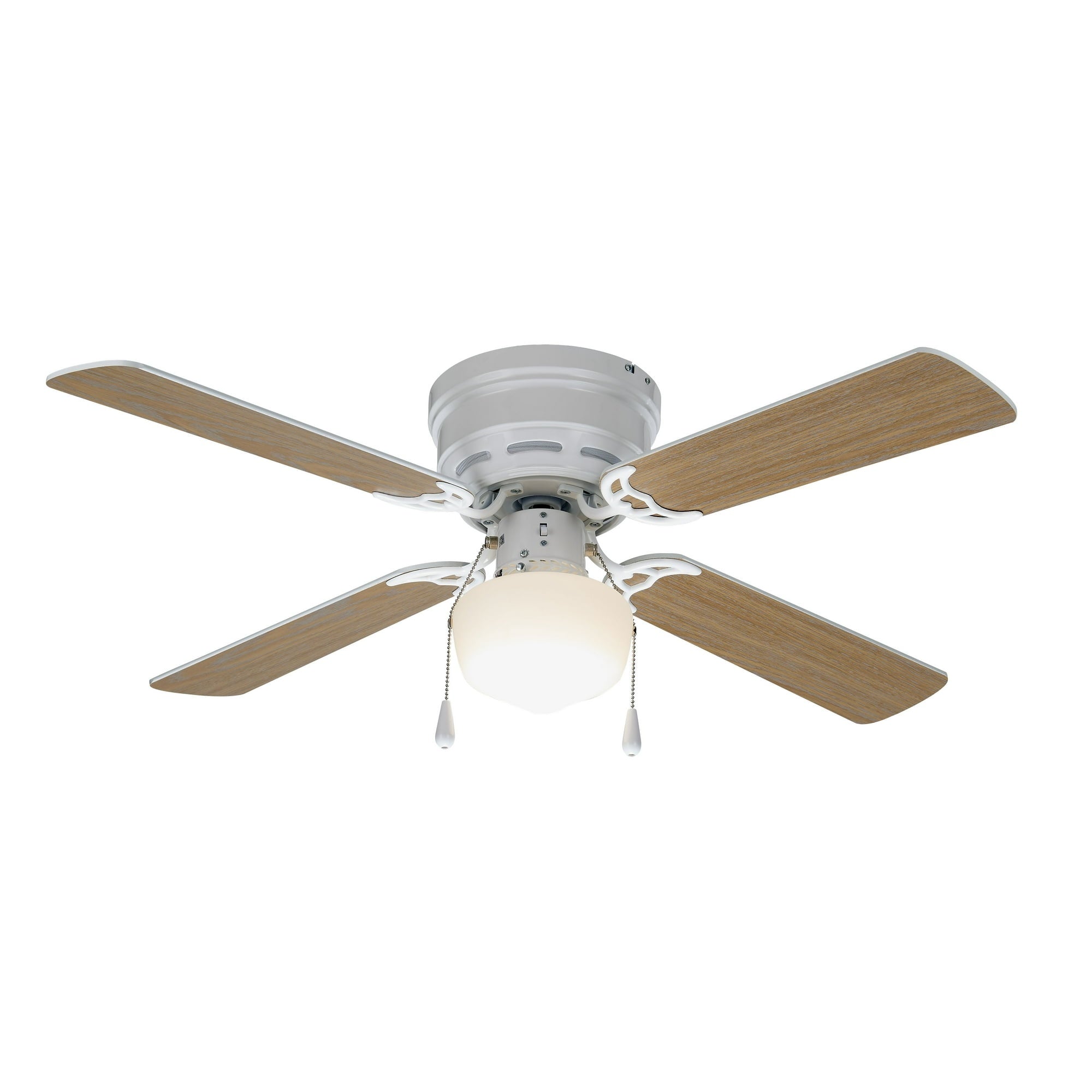 Mainstays 42 inch Hugger Indoor Ceiling Fan with Light Kit, Black, 4 Blades, Reverse Airflow
