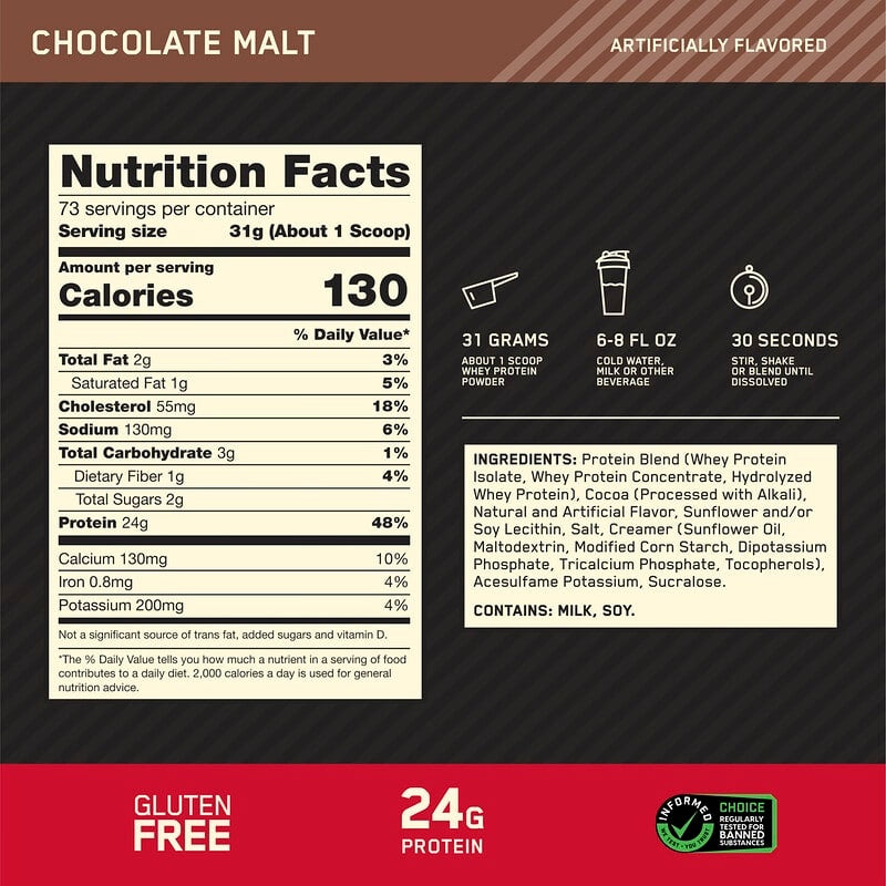 Optimum Nutrition, Gold Standard® 100% Whey Protein, Double Rich Chocolate, 1.98 lb (899 g)