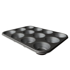 (3 pack) Mainstays 12-Cup Nonstick Muffin Pan, Cupcake Pan, 2.9" Diameter Cup, Gray, 1 Count