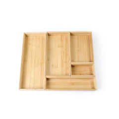 Better Homes & Gardens Bamboo Drawer Organizer 5pc Set, 17.9Wx 14.96Dx1.97H in, Natural Bamboo Color