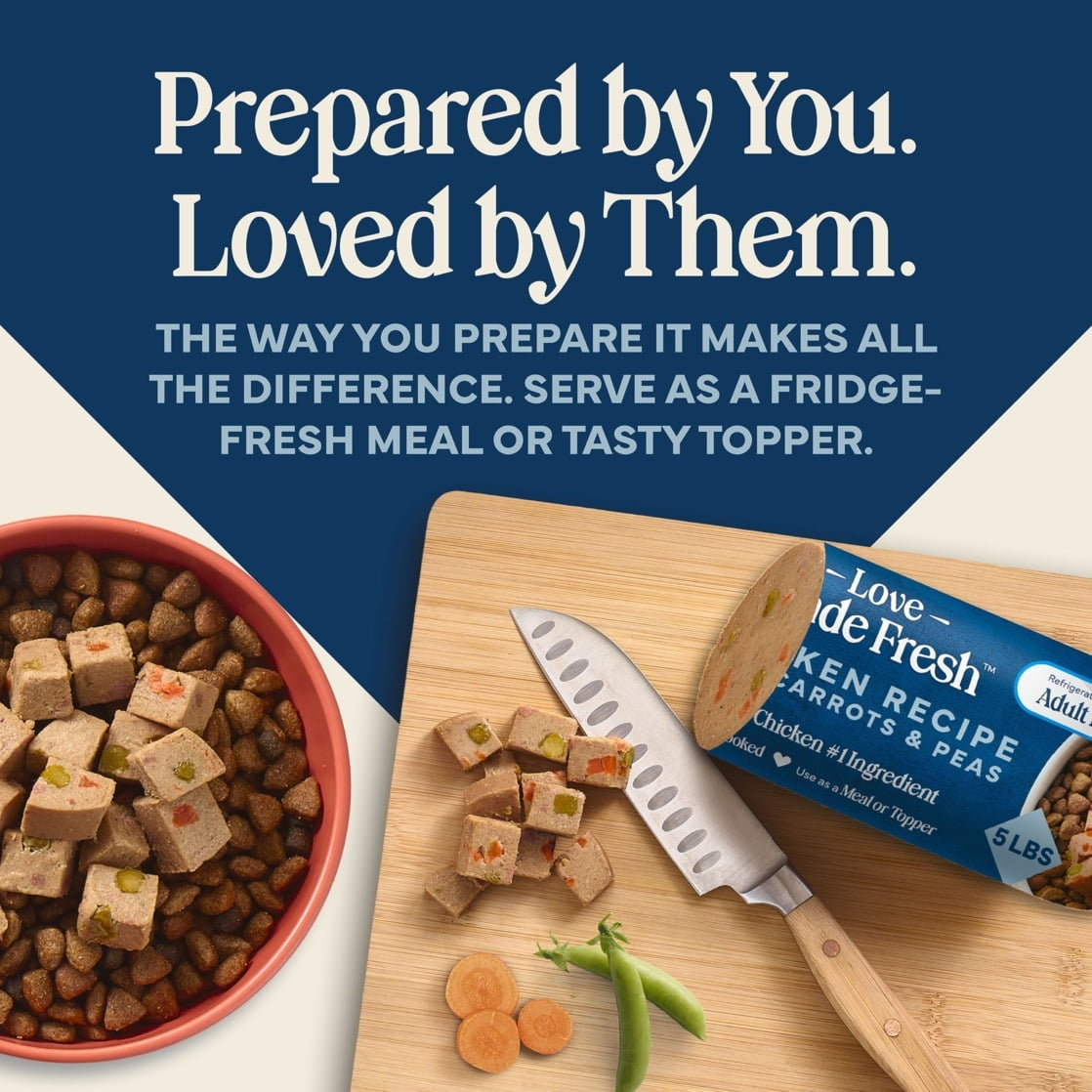 Blue Buffalo Love Made Fresh Dog Food, Refrigerated, Chicken Recipe, 5lb Roll