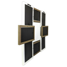 Rustic string art collage photo frame back panel with eight display openings