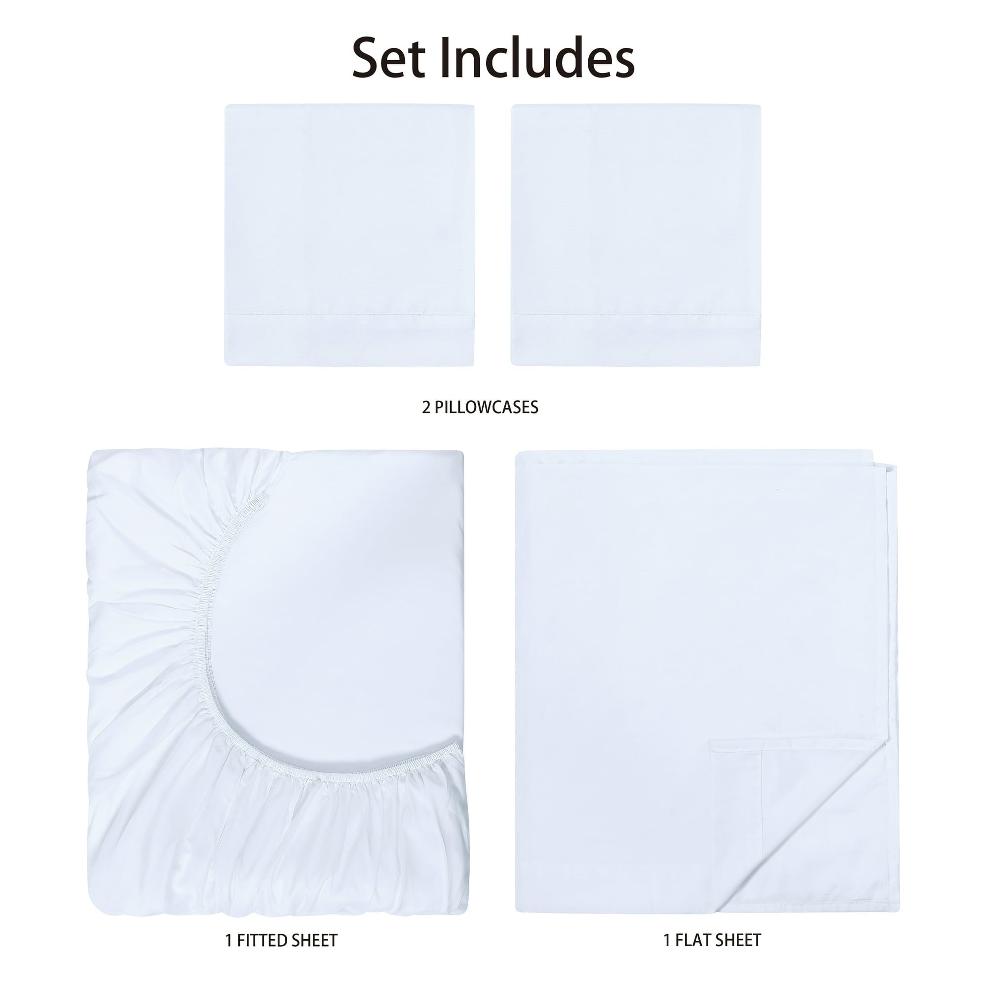 Mainstays Basic Value Microfiber Bed Sheet Set, 4 Piece