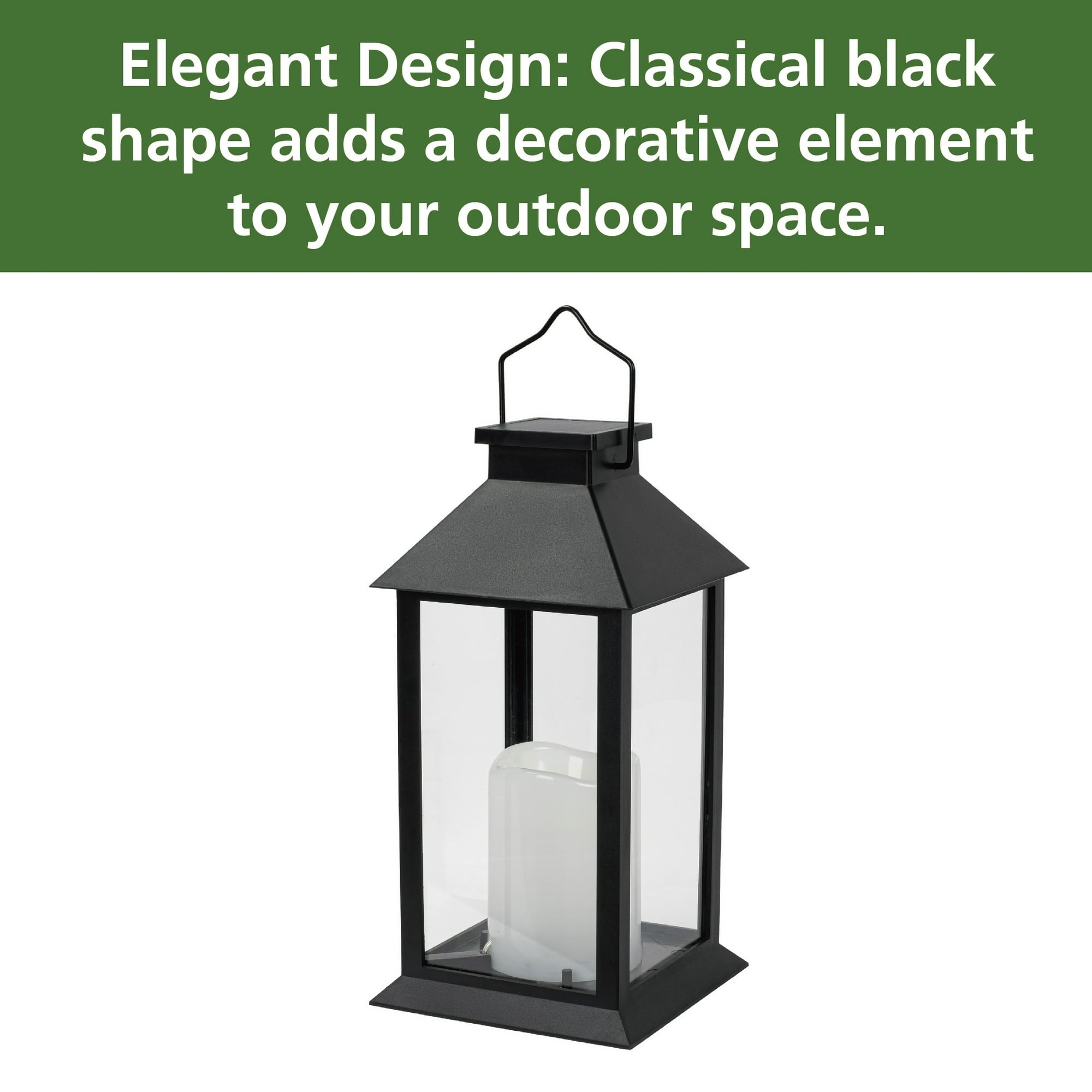 Mainstays Solar Lantern Black