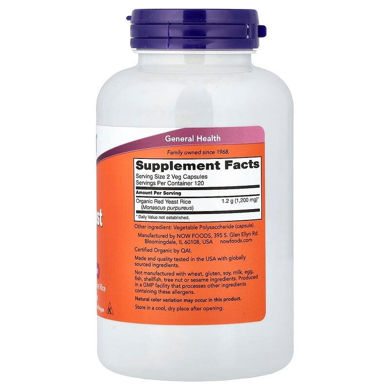 NOW Foods, Red Yeast Rice, Veg Capsules (600 mg per Capsule)