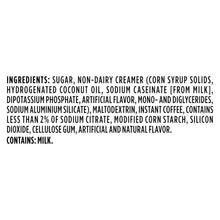 Ingredients list for vanilla caramel latte instant cafe-style beverage mix, includes sugar and milk