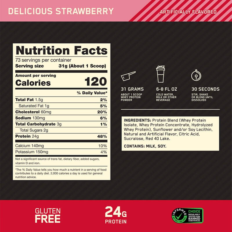 Optimum Nutrition, Gold Standard® 100% Whey Protein, Double Rich Chocolate, 1.98 lb (899 g)