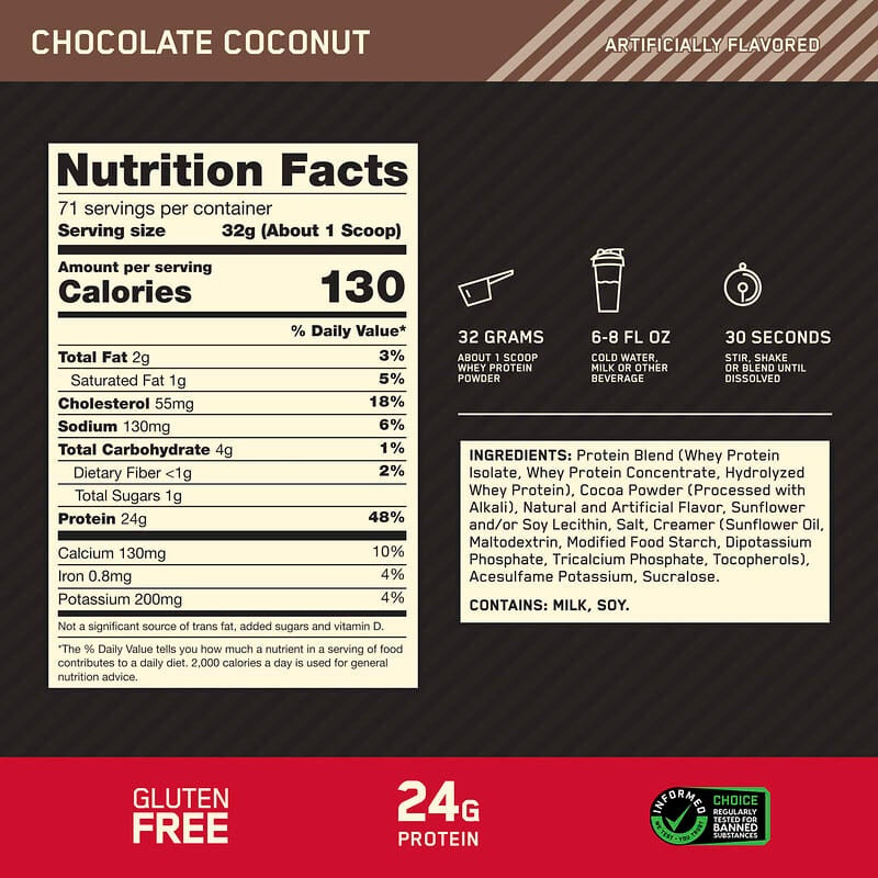 Optimum Nutrition, Gold Standard® 100% Whey Protein, Double Rich Chocolate, 1.98 lb (899 g)