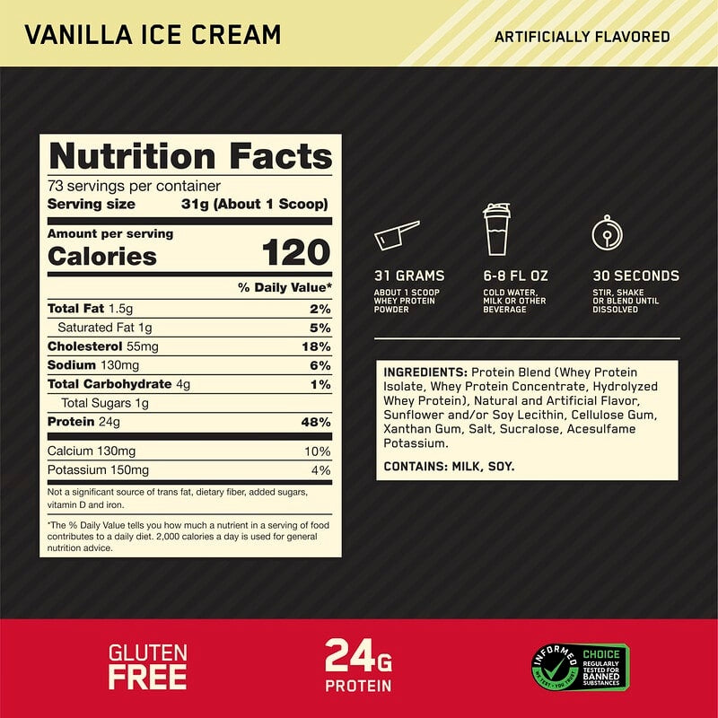 Optimum Nutrition, Gold Standard® 100% Whey Protein, Double Rich Chocolate, 1.98 lb (899 g)