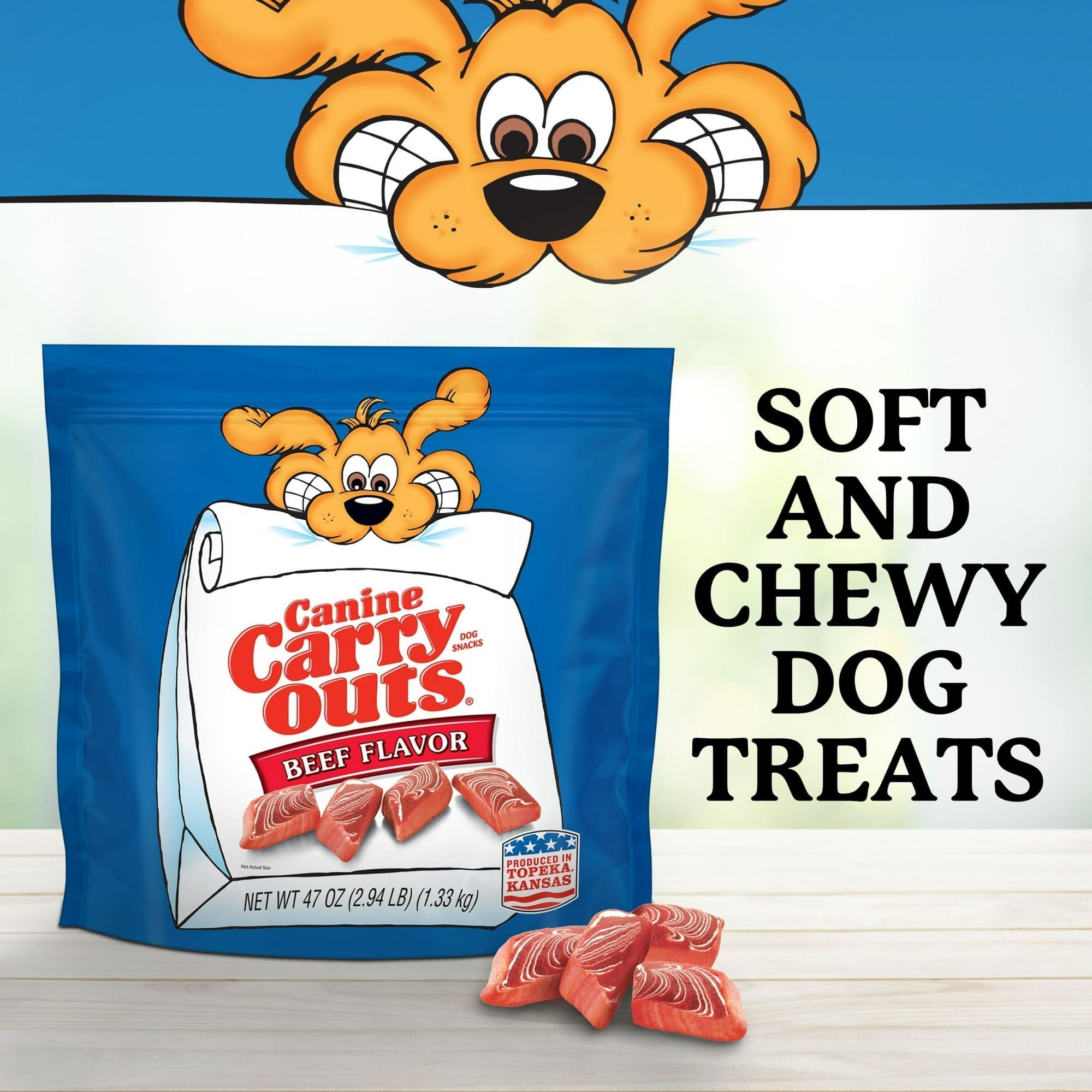 Canine Carry Outs Beef Flavor Dog Treats, 47oz Bag
