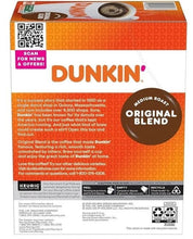 Dunkin' Original Blend K-Cup pods box back with barcode and coffee details