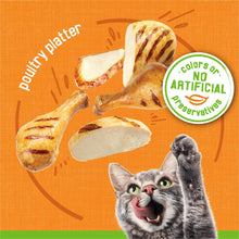 Poultry Platter wet cat food illustration with no artificial colors badge