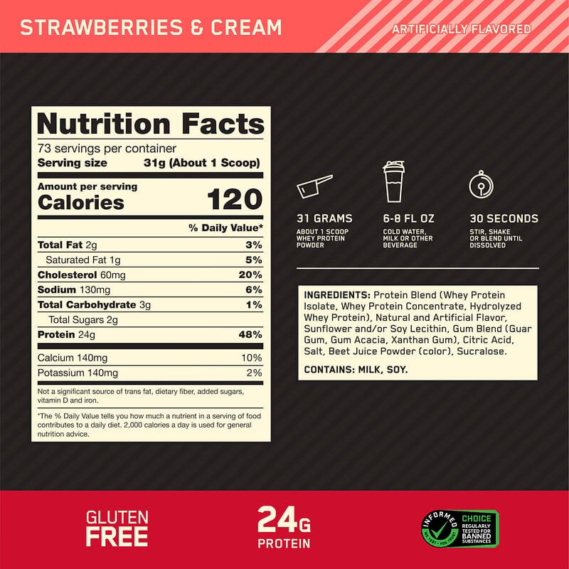 Optimum Nutrition, Gold Standard® 100% Whey Protein, Double Rich Chocolate, 1.98 lb (899 g)