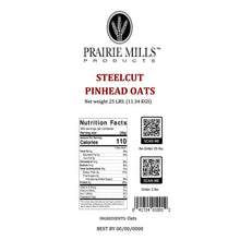 Oats product label with Nutrition Facts and barcode panel