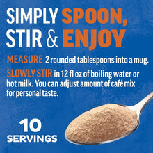 Maxwell House instant coffee mix spoon with powder and serving measurement