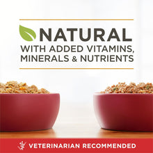 Natural wet dog food label with added vitamins, minerals and nutrients text