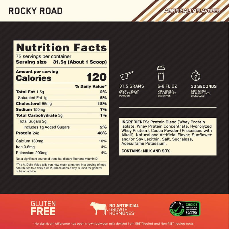 Optimum Nutrition, Gold Standard® 100% Whey Protein, Double Rich Chocolate, 1.98 lb (899 g)